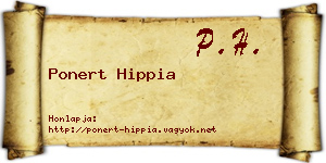 Ponert Hippia névjegykártya